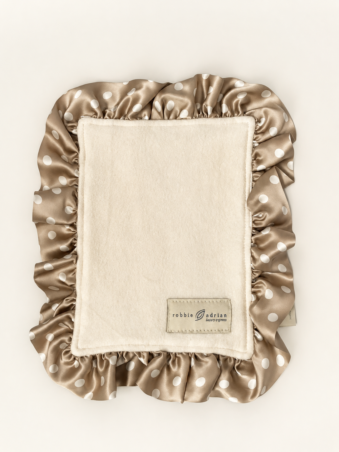 Organic Cotton Fleece Baby Blanket with Polka Dot Silk Ruffle — Limited Edition