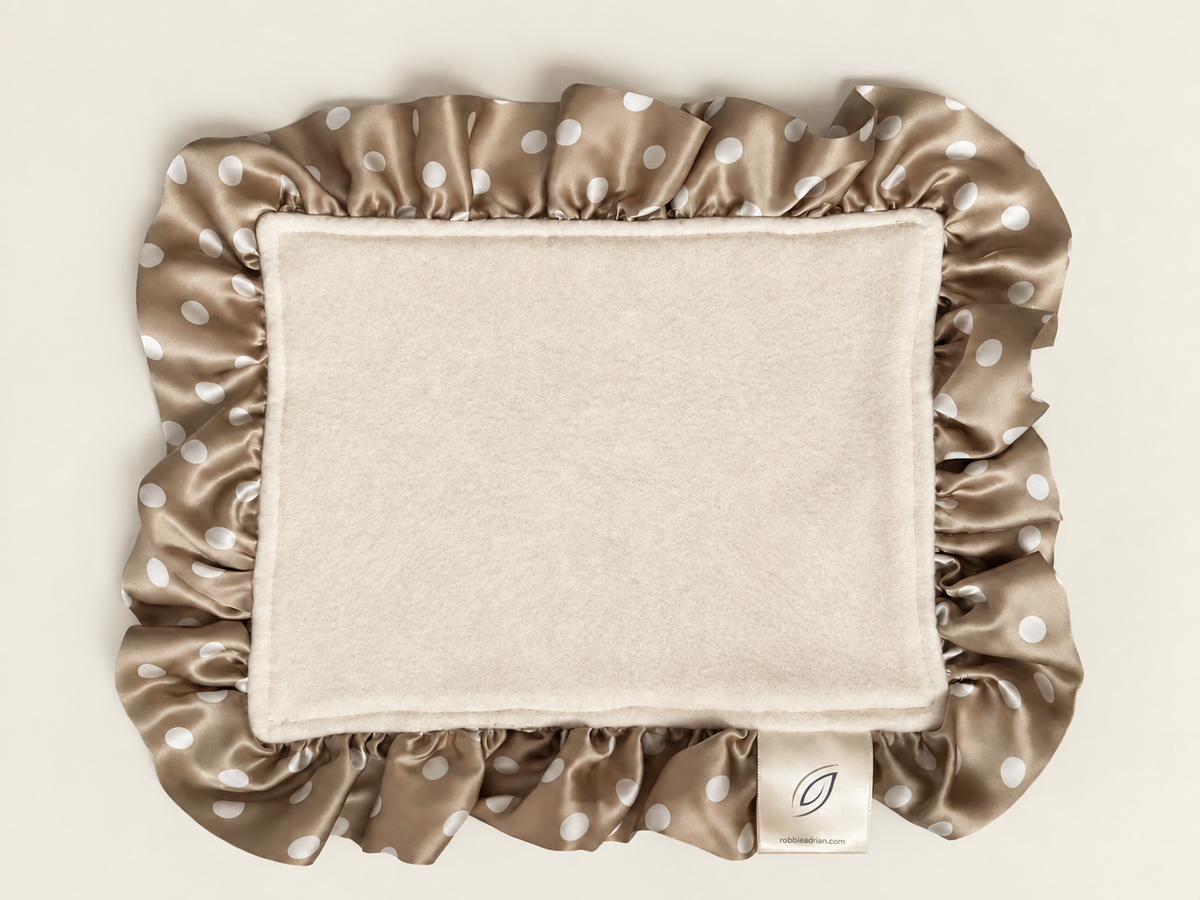 Organic Cotton Fleece Baby Blanket with Polka Dot Silk Ruffle — Limited Edition