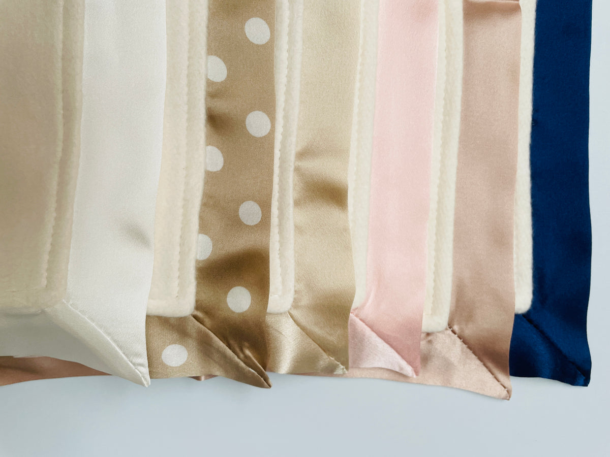 Organic Cotton Fleece Petite Lovey with Straight Silk Trim