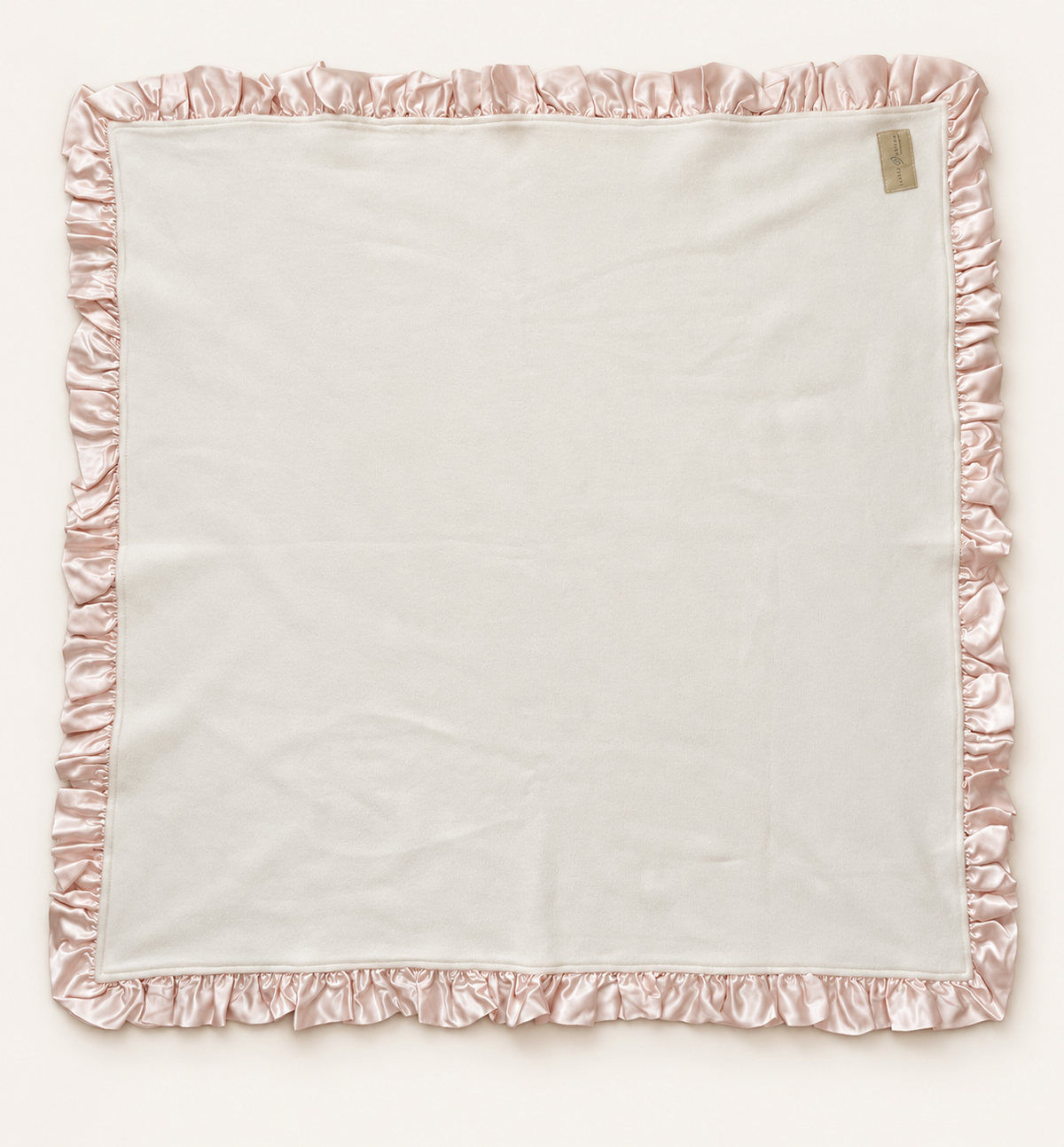 Organic Cotton Fleece Baby Blanket with Silk Ruffle