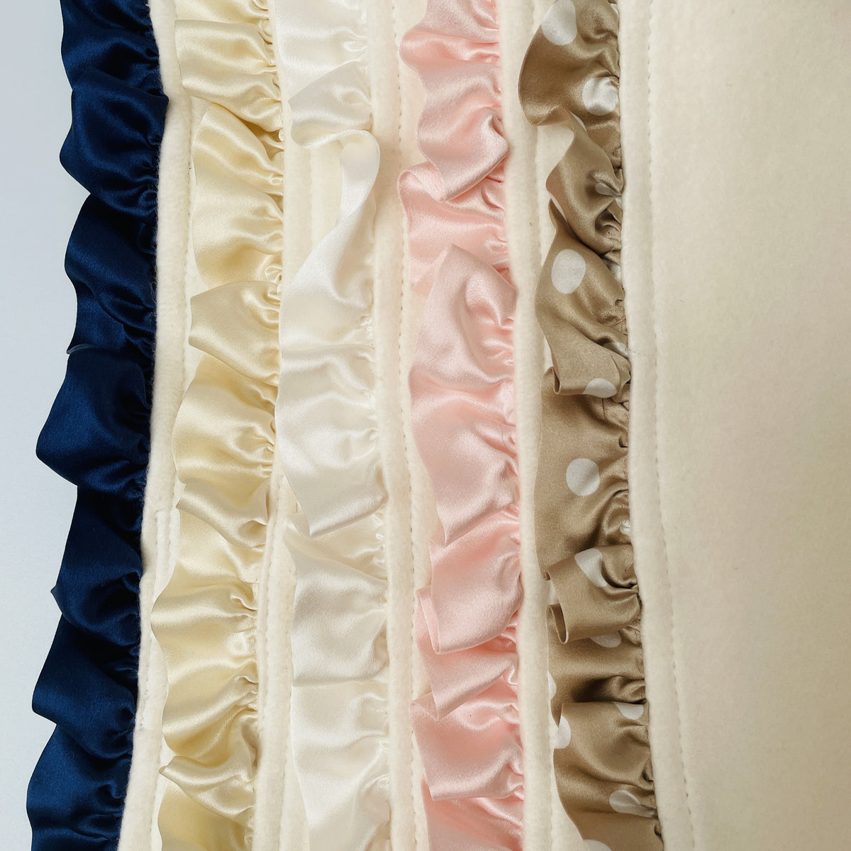 Organic Cotton Fleece Petite Lovey with Silk Ruffle
