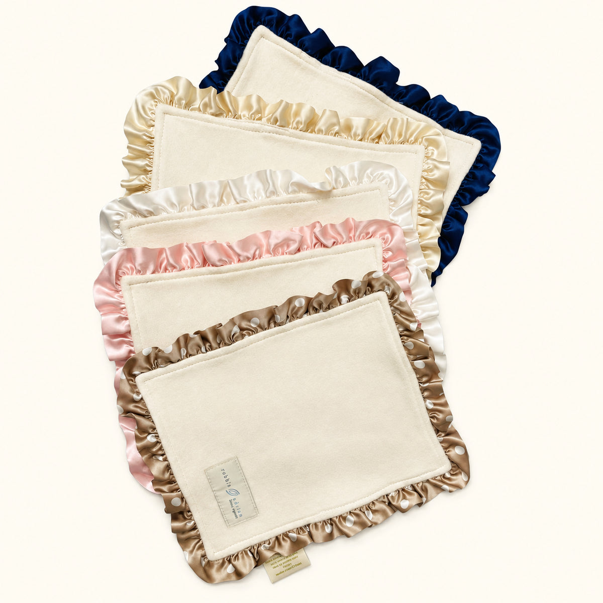 Organic Cotton Fleece Petite Lovey with Silk Ruffle