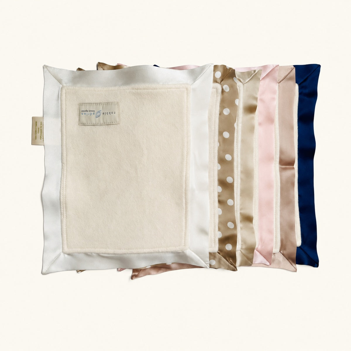 Organic Cotton Fleece Petite Lovey with Straight Silk Trim