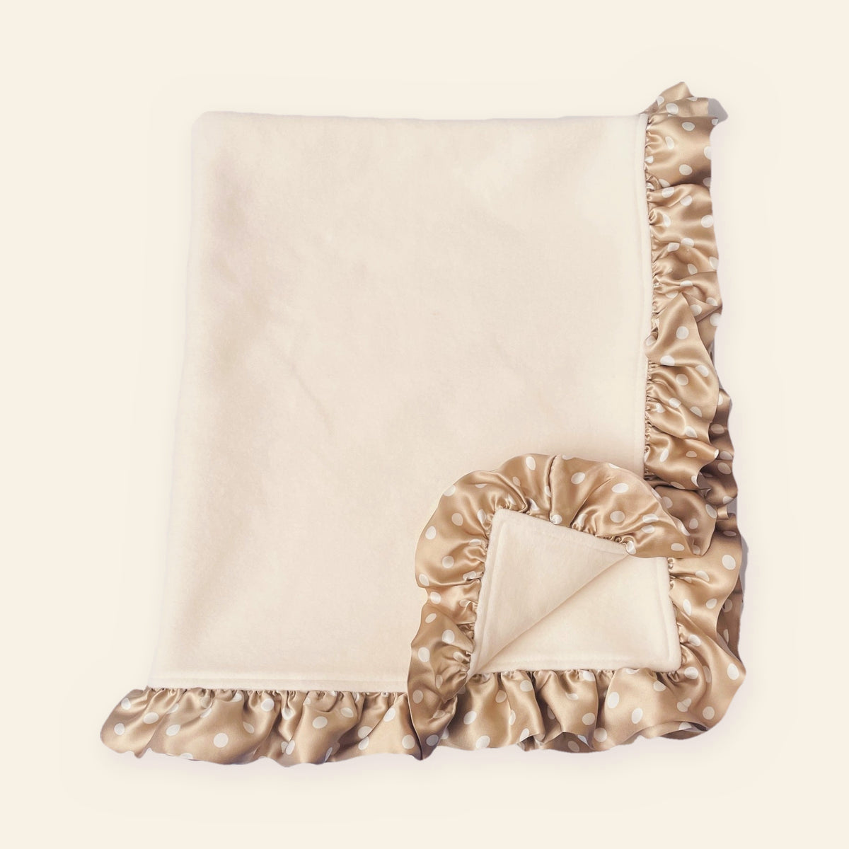 Organic Cotton Fleece Baby Blanket with Silk Ruffle