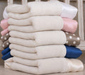 Organic Cotton Velour Baby Blanket with Straight Silk Trim