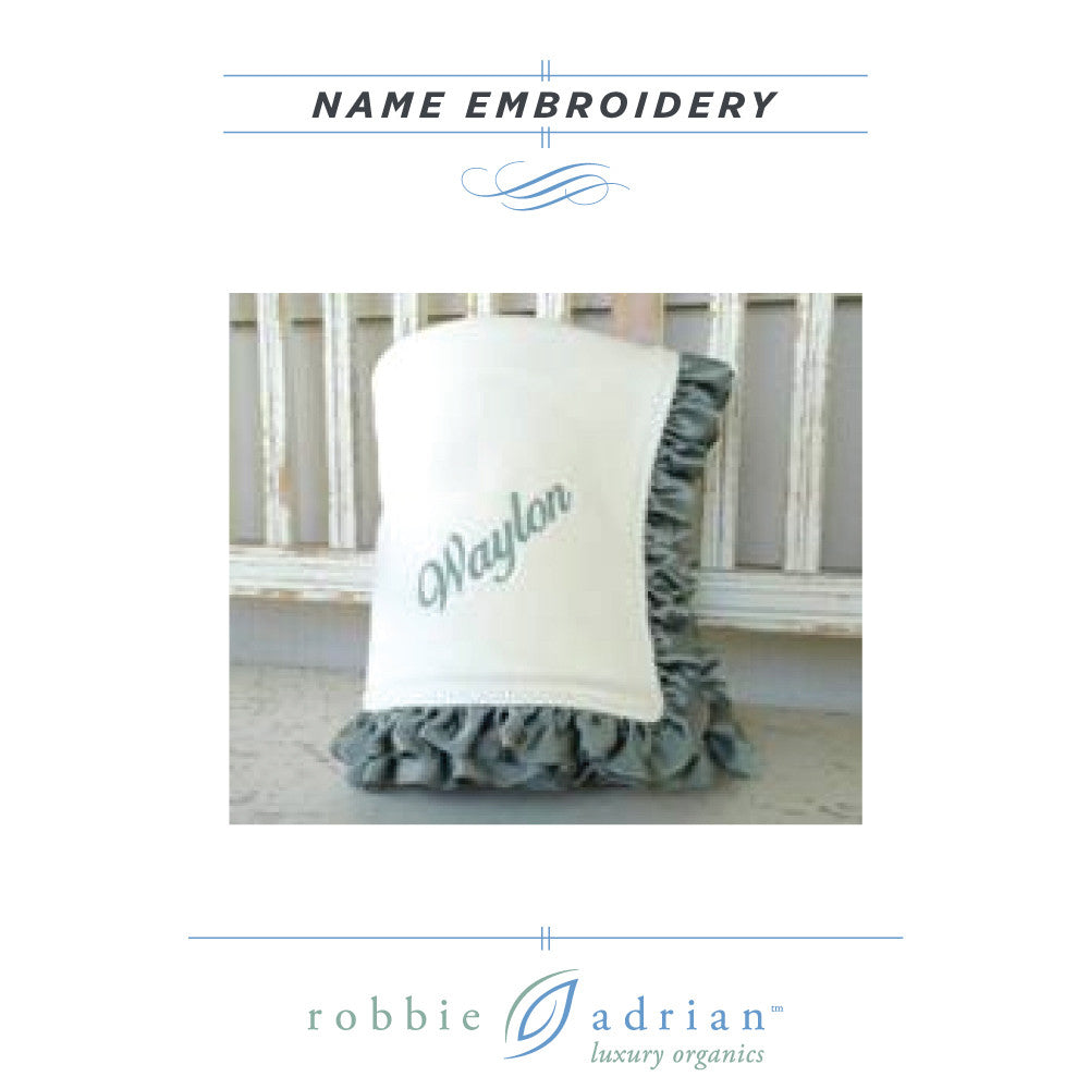 Fleece Organic Baby Blanket with Silk Ruffle - Robbie Adrian Luxury Organics
