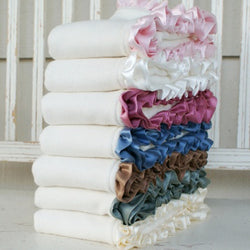 Fleece Organic Baby Blanket with A Little Less Silk Ruffle - Robbie Adrian Luxury Organics