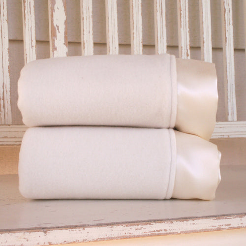 Adult Fleece Organic Blanket with Straight Silk Trim - Robbie Adrian Luxury Organics
