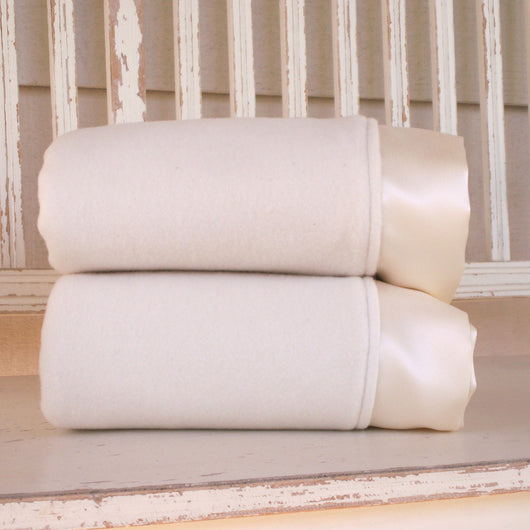 Adult Fleece Organic Blanket with Straight Silk Trim - Robbie Adrian Luxury Organics